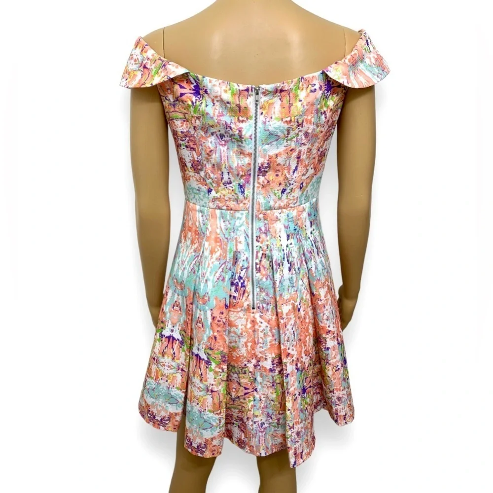 Gianni Bini Orchid Blossom Fit & Flare Pleated Cocktail Mini Dress Size S - Picture 10 of 14